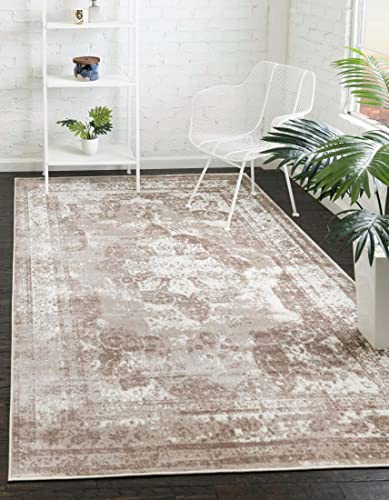 Unique Loom Sofia Collection Area Rug - Salle Garnier (7' 1" x 10', Beige/ Ivory)