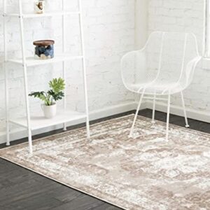 Unique Loom Sofia Collection Area Rug - Salle Garnier (7' 1" x 10', Beige/ Ivory)