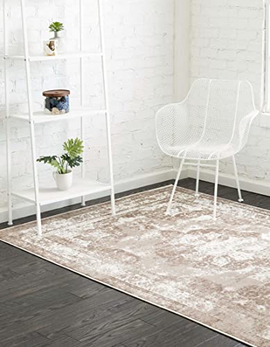 Unique Loom Sofia Collection Area Rug - Salle Garnier (7' 1" x 10', Beige/ Ivory)