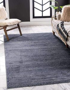 unique loom uptown collection by jill zarin collection textured solid geometric modern navy blue area rug (9′ 0 x 12′ 0)