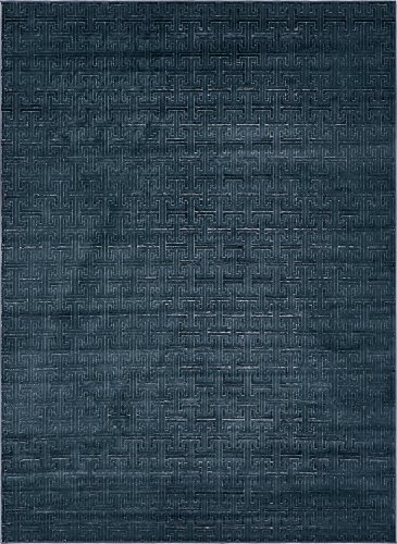 Unique Loom Uptown Collection by Jill Zarin Collection Textured Solid Geometric Modern Navy Blue Area Rug (9' 0 x 12' 0)