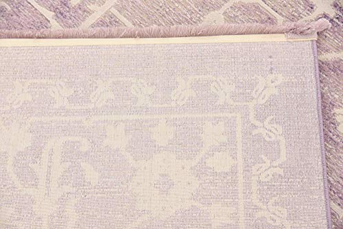 Unique Loom New Classical Collection Traditional Classic Intricate Design with Distressed Vintage Detail, Area Rug (9' 0 x 12' 0 Rectangular, Purple/ Ivory)