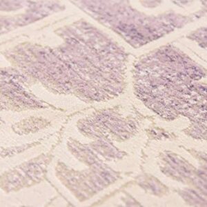 Unique Loom New Classical Collection Traditional Classic Intricate Design with Distressed Vintage Detail, Area Rug (9' 0 x 12' 0 Rectangular, Purple/ Ivory)