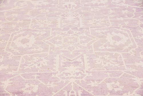 Unique Loom New Classical Collection Traditional Classic Intricate Design with Distressed Vintage Detail, Area Rug (9' 0 x 12' 0 Rectangular, Purple/ Ivory)