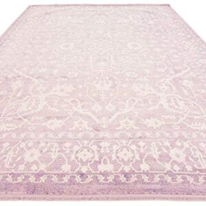 Unique Loom New Classical Collection Traditional Classic Intricate Design with Distressed Vintage Detail, Area Rug (9' 0 x 12' 0 Rectangular, Purple/ Ivory)