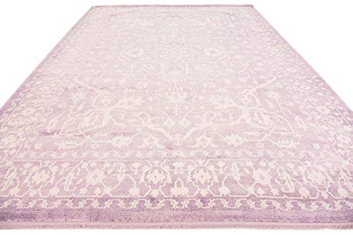 Unique Loom New Classical Collection Traditional Classic Intricate Design with Distressed Vintage Detail, Area Rug (9' 0 x 12' 0 Rectangular, Purple/ Ivory)