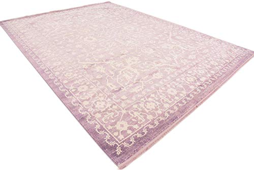 Unique Loom New Classical Collection Traditional Classic Intricate Design with Distressed Vintage Detail, Area Rug (9' 0 x 12' 0 Rectangular, Purple/ Ivory)