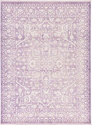 Unique Loom New Classical Collection Traditional Classic Intricate Design with Distressed Vintage Detail, Area Rug (9' 0 x 12' 0 Rectangular, Purple/ Ivory)