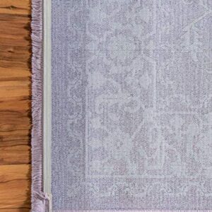 Unique Loom New Classical Collection Traditional Classic Intricate Design with Distressed Vintage Detail, Area Rug (9' 0 x 12' 0 Rectangular, Purple/ Ivory)