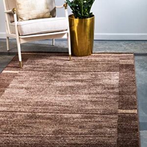 Unique Loom Autumn Collection Modern Contemporary Casual Abstract Area Rug, Rectangular 9' 0 x 12' 0, Brown/Beige Border