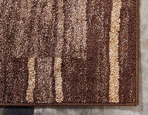 Unique Loom Autumn Collection Modern Contemporary Casual Abstract Area Rug, Rectangular 9' 0 x 12' 0, Brown/Beige Border