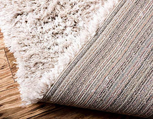 Unique Loom Opulence Shag Collection Plush, Lustrous, Solid, Modern Area Rug, 9' 0" x 12' 0", Blonde