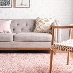 Unique Loom Davos Shag Collection Modern Luxuriously Soft & Cozy Shag Area Rug (5' 0 x 8' 0 Rectangular, Dusty Rose)