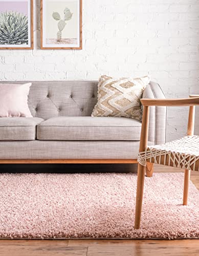 Unique Loom Davos Shag Collection Modern Luxuriously Soft & Cozy Shag Area Rug (5' 0 x 8' 0 Rectangular, Dusty Rose)