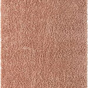 Unique Loom Davos Shag Collection Modern Luxuriously Soft & Cozy Shag Area Rug (5' 0 x 8' 0 Rectangular, Dusty Rose)