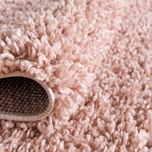 Unique Loom Davos Shag Collection Modern Luxuriously Soft & Cozy Shag Area Rug (5' 0 x 8' 0 Rectangular, Dusty Rose)