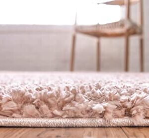 Unique Loom Davos Shag Collection Modern Luxuriously Soft & Cozy Shag Area Rug (5' 0 x 8' 0 Rectangular, Dusty Rose)