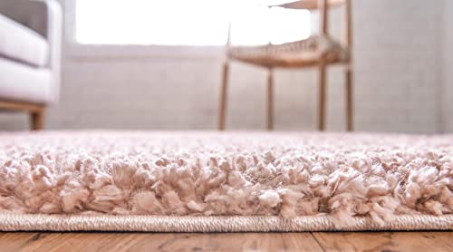 Unique Loom Davos Shag Collection Modern Luxuriously Soft & Cozy Shag Area Rug (5' 0 x 8' 0 Rectangular, Dusty Rose)