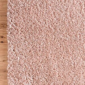 Unique Loom Davos Shag Collection Modern Luxuriously Soft & Cozy Shag Area Rug (5' 0 x 8' 0 Rectangular, Dusty Rose)