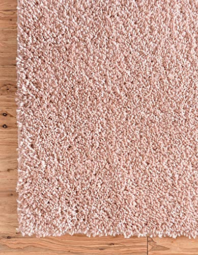 Unique Loom Davos Shag Collection Modern Luxuriously Soft & Cozy Shag Area Rug (5' 0 x 8' 0 Rectangular, Dusty Rose)