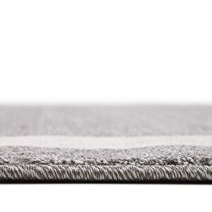 Unique Loom Del Mar Collection Area Rug-Transitional Inspired with Modern Contemporary Design, Rectangular 7' 0" x 10' 0", Gray/Ivory