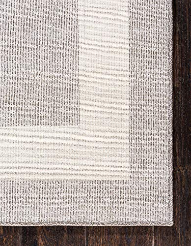 Unique Loom Del Mar Collection Area Rug-Transitional Inspired with Modern Contemporary Design, Rectangular 7' 0" x 10' 0", Gray/Ivory