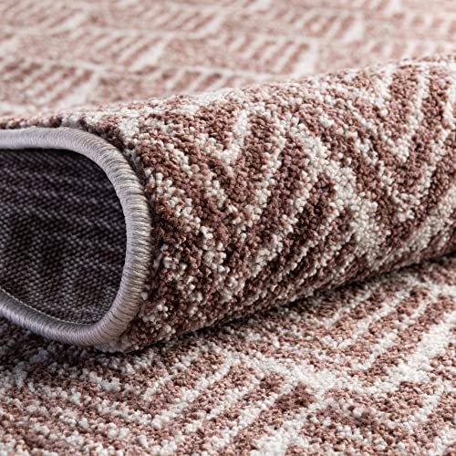 Unique Loom Eco Trellis Collection Area Rug - Osage (Rectangular 7' 10" x 10' 0", Dusty Rose/Ivory)