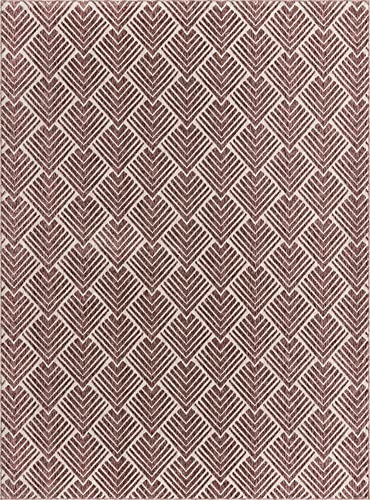 Unique Loom Eco Trellis Collection Area Rug - Osage (Rectangular 7' 10" x 10' 0", Dusty Rose/Ivory)