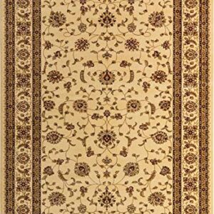Unique Loom Voyage Collection Traditional Oriental Classic Rug_AGR004, 10 ft x 14 ft, Ivory/Gold