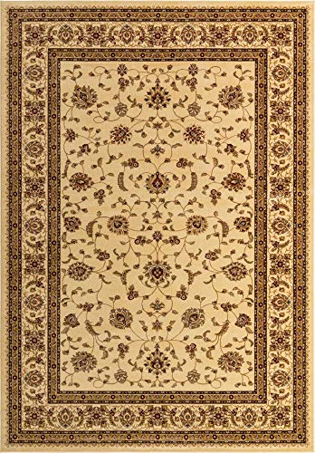 Unique Loom Voyage Collection Traditional Oriental Classic Rug_AGR004, 10 ft x 14 ft, Ivory/Gold