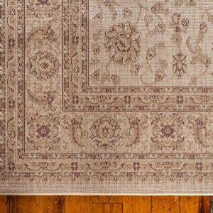 Unique Loom Voyage Collection Traditional Oriental Classic Rug_AGR004, 10 ft x 14 ft, Ivory/Gold