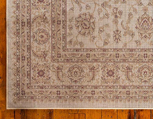 Unique Loom Voyage Collection Traditional Oriental Classic Rug_AGR004, 10 ft x 14 ft, Ivory/Gold