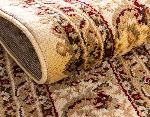 Unique Loom Voyage Collection Traditional Oriental Classic Rug_AGR004, 10 ft x 14 ft, Ivory/Gold