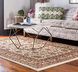 Unique Loom Voyage Collection Traditional Oriental Classic Rug_AGR004, 10 ft x 14 ft, Ivory/Gold