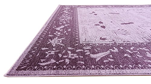 Unique Loom La Jolla Collection Farmhouse, Contemporary, Botanical, Traditional, Vintage Area Rug, 10 x 13 ft, Violet/Dark Purple