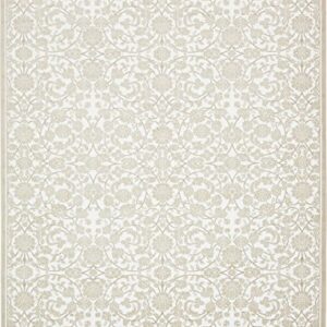 Unique Loom Rushmore Collection Classic Traditional Tone Textured Intricate Design Area Rug, 10 ft x 13 ft, Tan/White