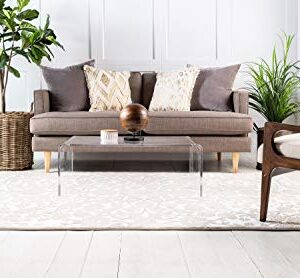 Unique Loom Rushmore Collection Classic Traditional Tone Textured Intricate Design Area Rug, 10 ft x 13 ft, Tan/White