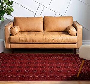 Unique Loom Tekke Collection Over-Dyed Saturated Traditional Torkaman Area Rug, 7 ft x 10 ft, Red/Burgundy