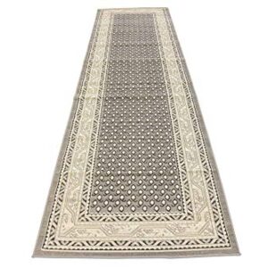 Unique Loom Williamsburg Collection Traditional Border with Dotted Center Area Rug, Runner 2' 9" x 9' 10", Gray/Beige