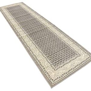 Unique Loom Williamsburg Collection Traditional Border with Dotted Center Area Rug, Runner 2' 9" x 9' 10", Gray/Beige