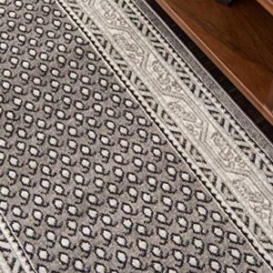 Unique Loom Williamsburg Collection Traditional Border with Dotted Center Area Rug, Runner 2' 9" x 9' 10", Gray/Beige