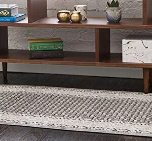 Unique Loom Williamsburg Collection Traditional Border with Dotted Center Area Rug, Runner 2' 9" x 9' 10", Gray/Beige