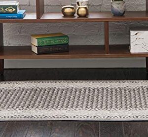 Unique Loom Williamsburg Collection Traditional Border with Dotted Center Area Rug, Runner 2' 9" x 9' 10", Gray/Beige