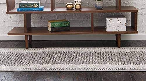 Unique Loom Williamsburg Collection Traditional Border with Dotted Center Area Rug, Runner 2' 9" x 9' 10", Gray/Beige