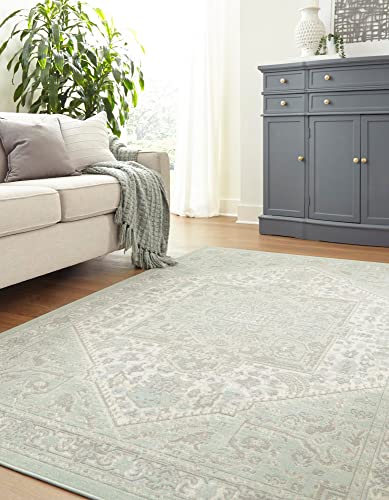 Unique Loom Whitney Collection Traditional Geometric Mint Area Rug (8' 0 x 10' 0)