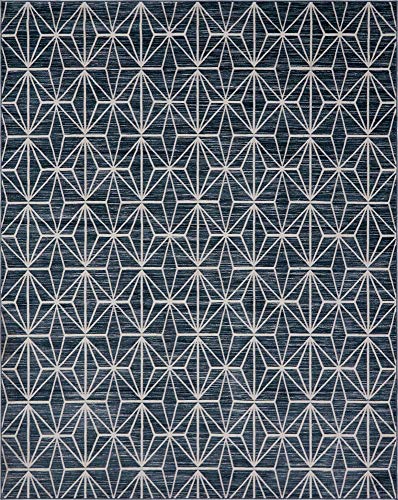 Unique Loom Uptown Collection by Jill Zarin Collection Geometric Modern Navy Blue Area Rug (8' 0 x 10' 0)