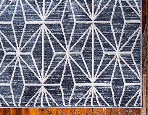 Unique Loom Uptown Collection by Jill Zarin Collection Geometric Modern Navy Blue Area Rug (8' 0 x 10' 0)