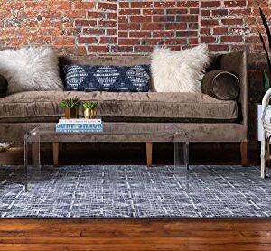 Unique Loom Uptown Collection by Jill Zarin Collection Geometric Modern Navy Blue Area Rug (8' 0 x 10' 0)