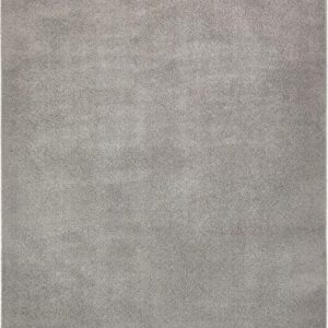 Unique Loom Studio Solid Shag Collection Urban Modern Super Soft & Plush Area Rug, 9 ft x 12 ft, Light Gray