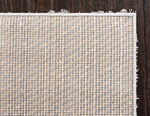 Unique Loom Studio Solid Shag Collection Urban Modern Super Soft & Plush Area Rug, 9 ft x 12 ft, Light Gray